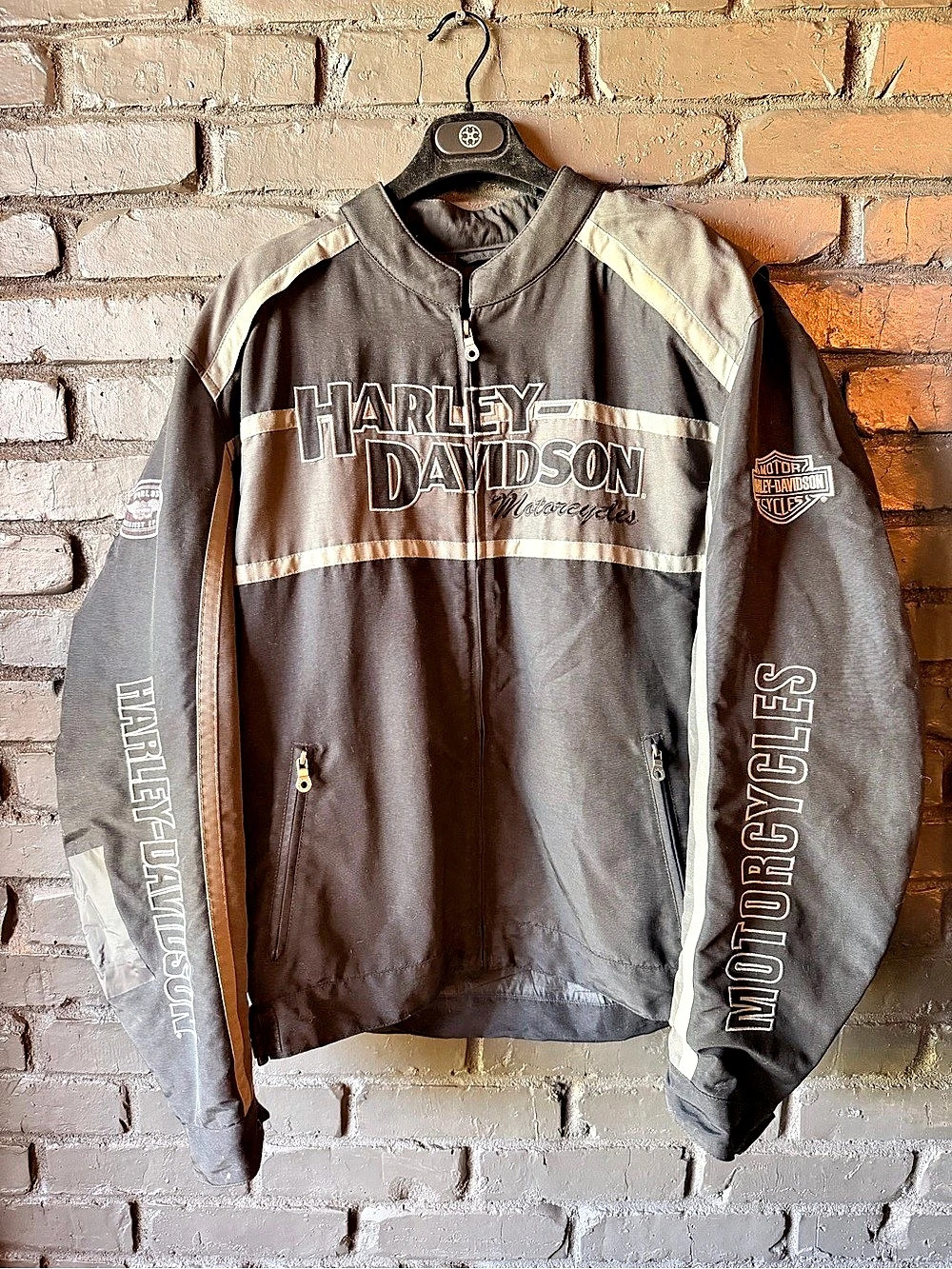 Harley-Davidson Motorcycle Jacket Gray & Black Size XL